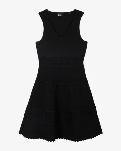 Robe courte en maille noire