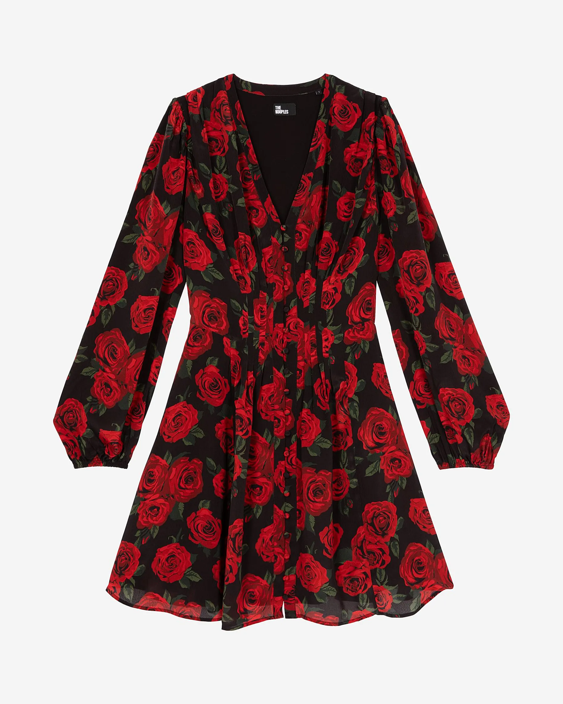 Robe courte imprimé fleuri rouge