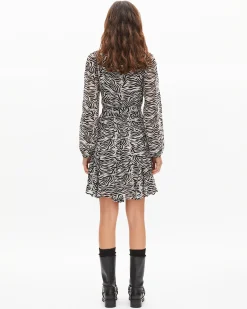 Robe courte portefeuille imprimée zèbre