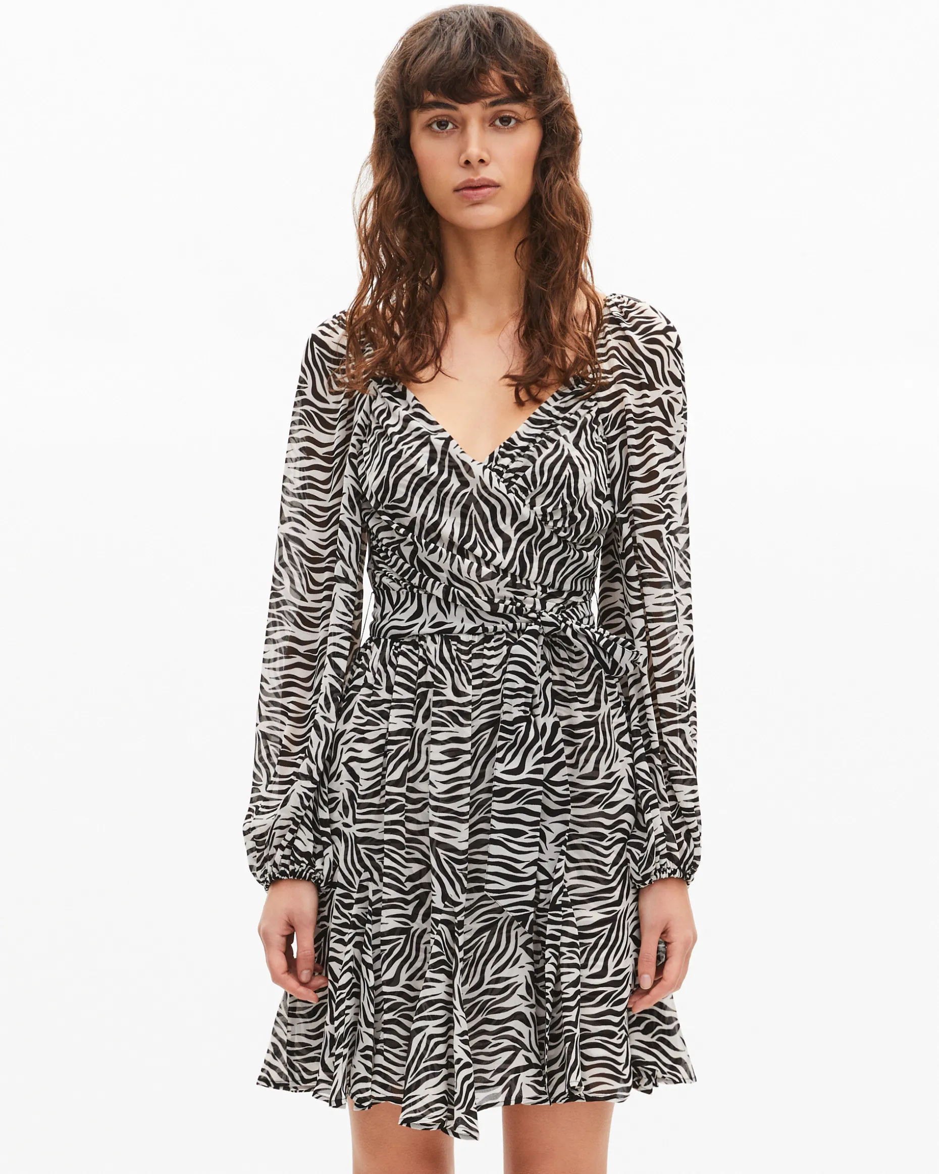 Robe courte portefeuille imprimée zèbre