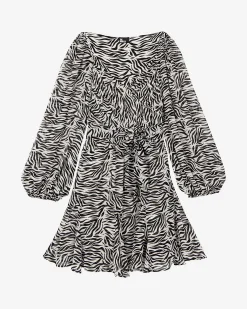 Robe courte portefeuille imprimée zèbre
