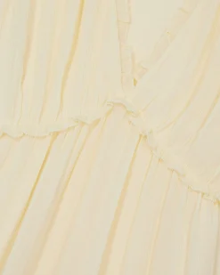 Robe courte volantée jaune