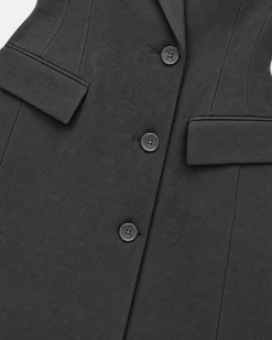 Robe façon blazer en laine mélangée noire