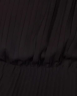 Robe longue asymétrique plissée noire