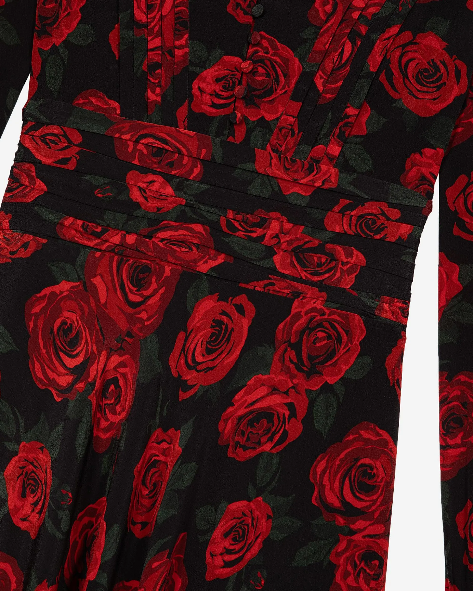 Robe longue imprimé fleuri rouge