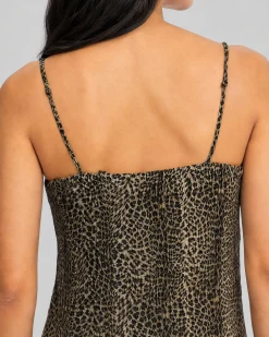 Robe longue imprimé léopard beige