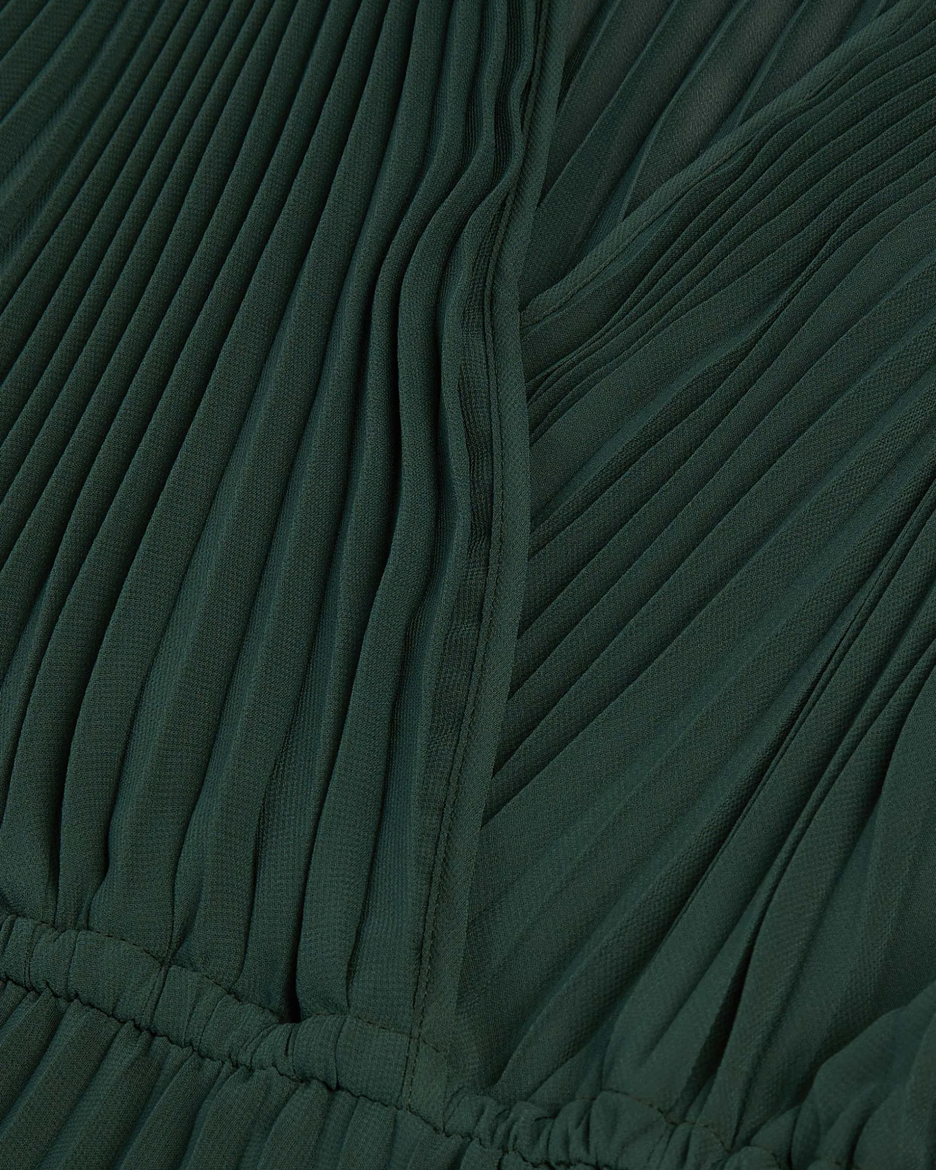 Robe longue plissée verte