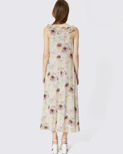 Robe longue volantée imprimé fleuri