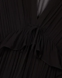 Robe longue volantée noire