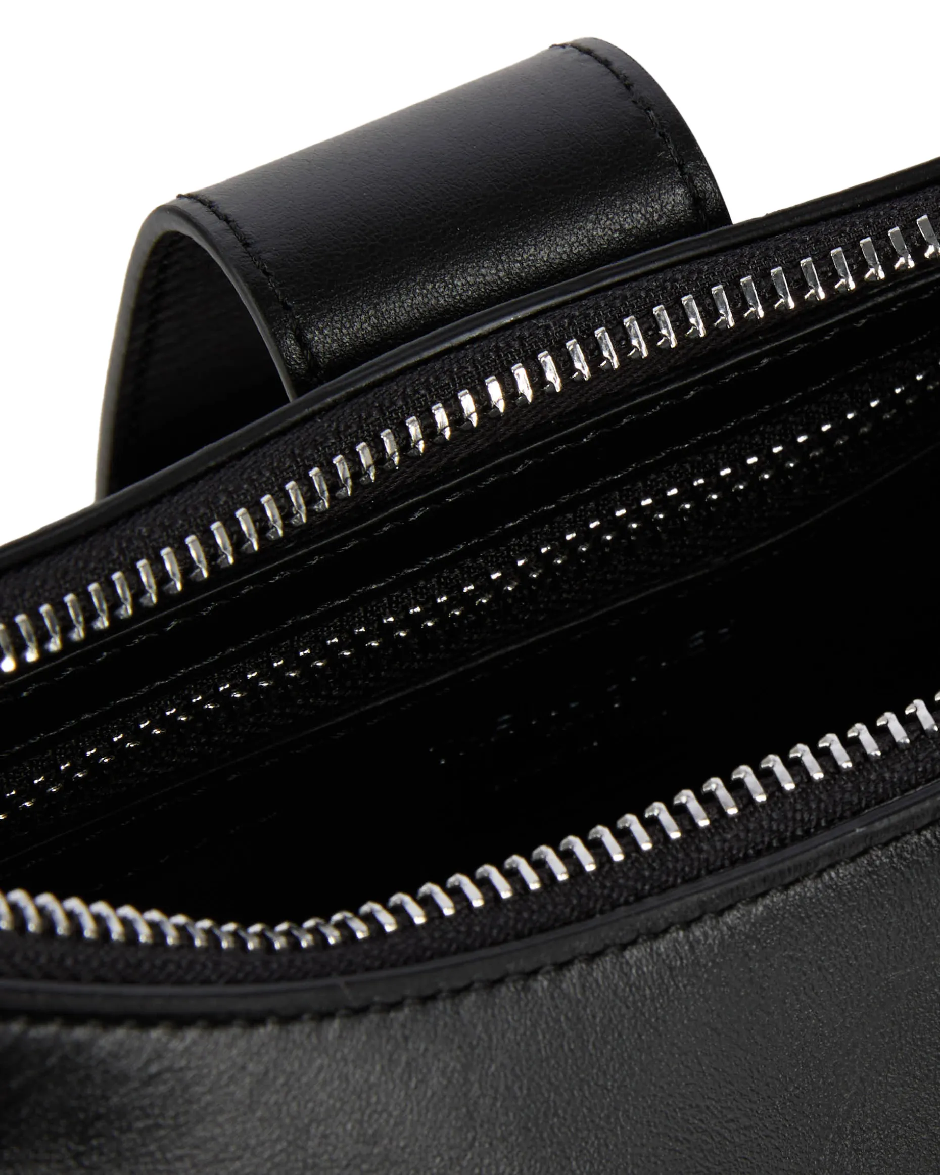 Sac Amelia avec chaîne en cuir lisse noir