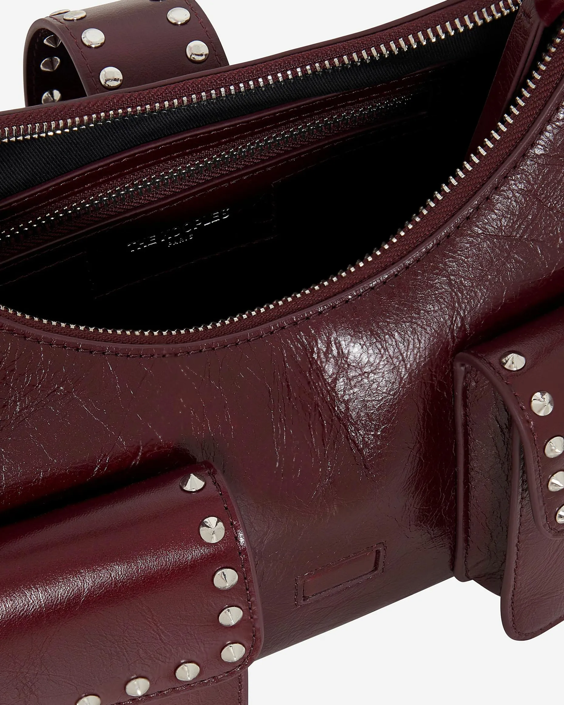 Sac Amelia en cuir craquelé bordeaux