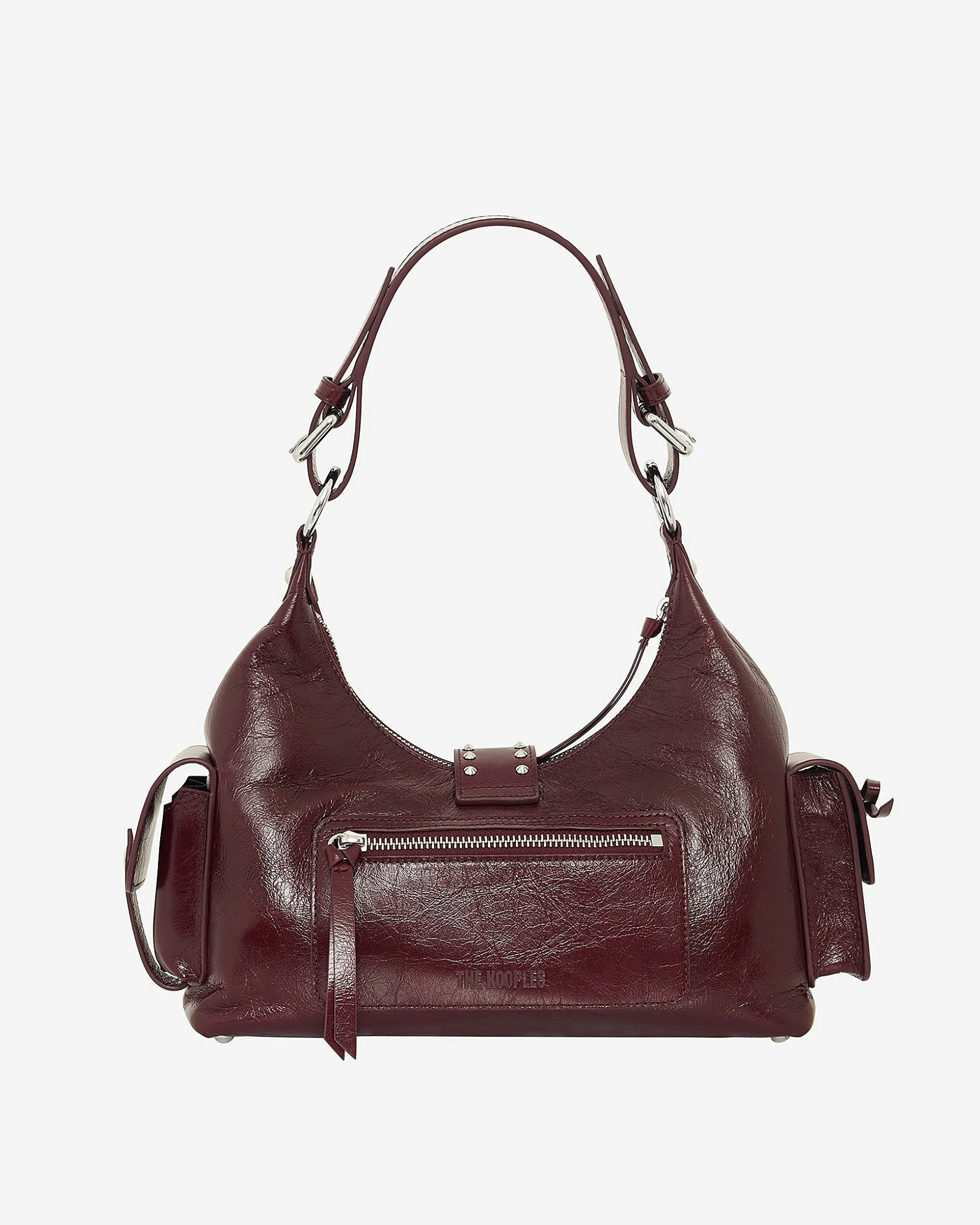 Sac Amelia en cuir craquelé bordeaux