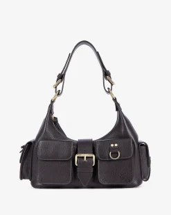 Sac Amelia en cuir grainé marron