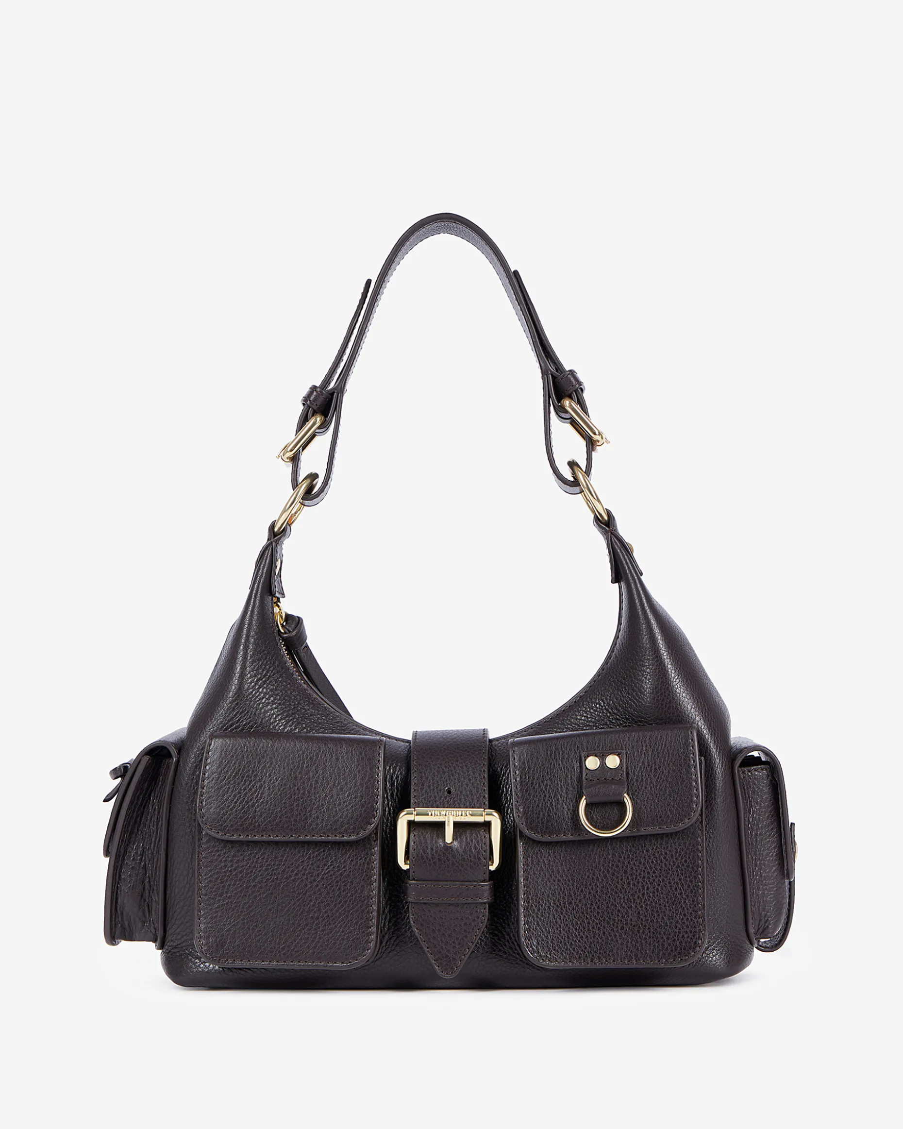 Sac Amelia en cuir grainé marron