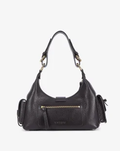 Sac Amelia en cuir grainé marron