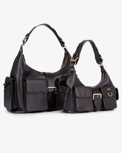 Sac Amelia en cuir grainé marron
