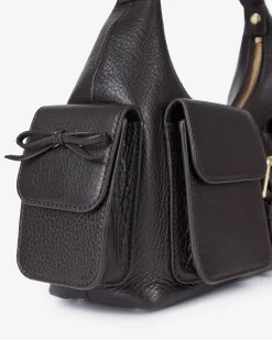 Sac Amelia en cuir grainé marron