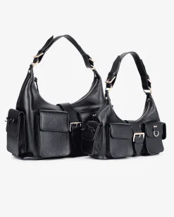 Sac Amelia en cuir grainé noir