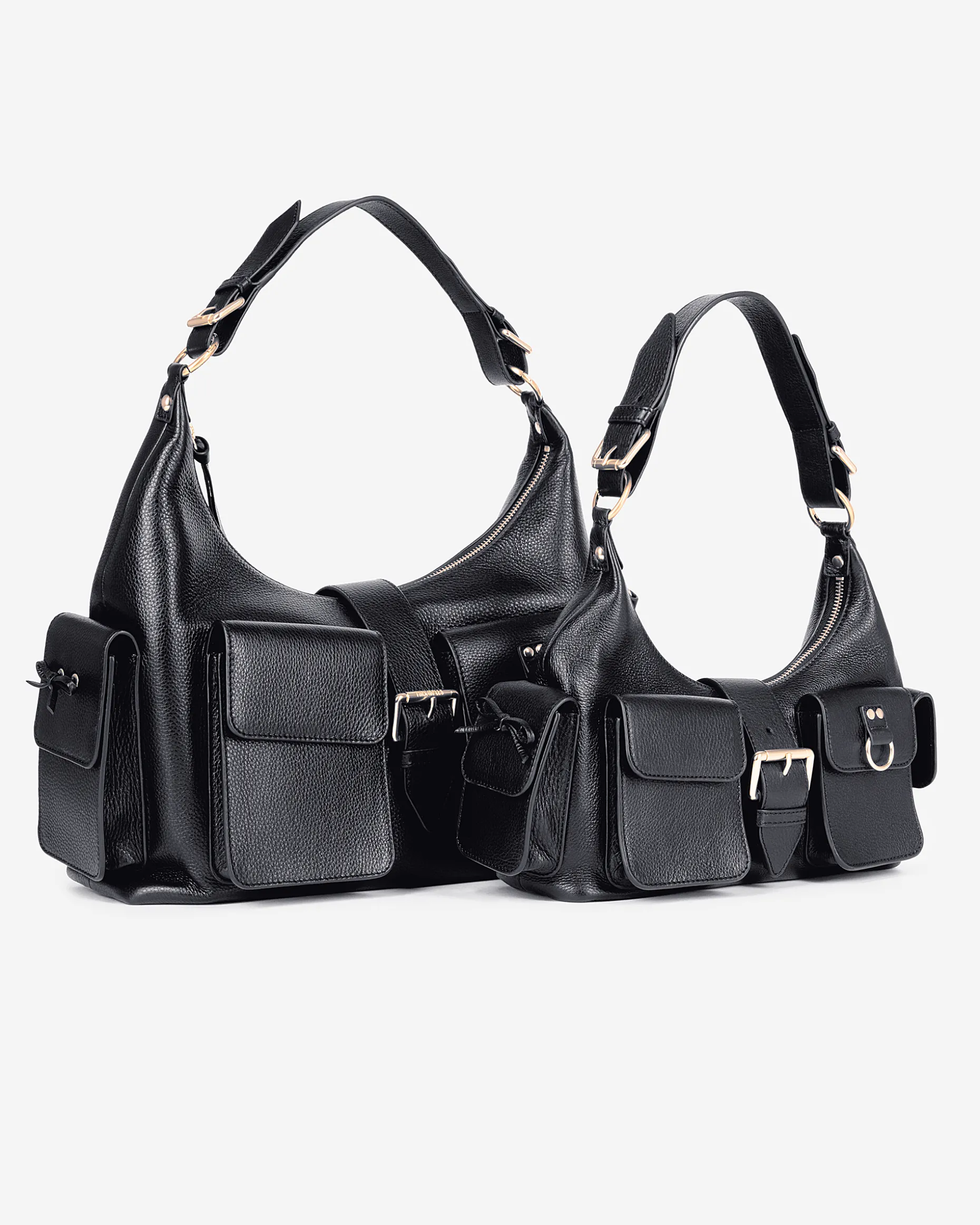 Sac Amelia en cuir grainé noir