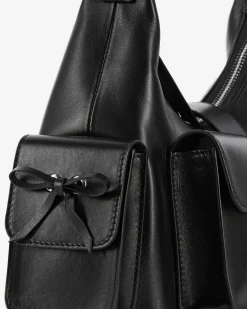Sac Amelia en cuir lisse noir