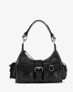 Sac Amelia en cuir lisse noir