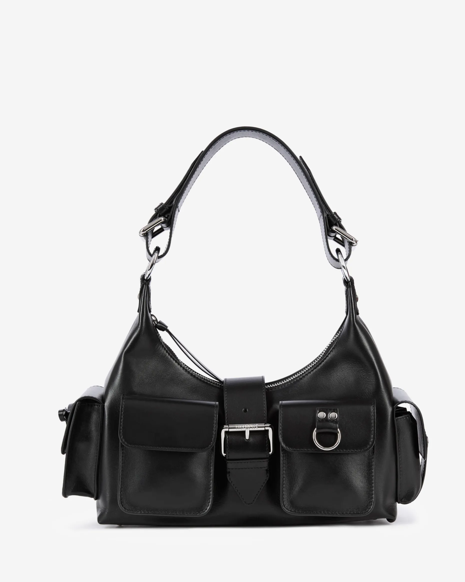 Sac Amelia en cuir lisse noir