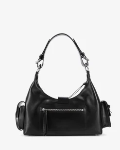 Sac Amelia en cuir lisse noir