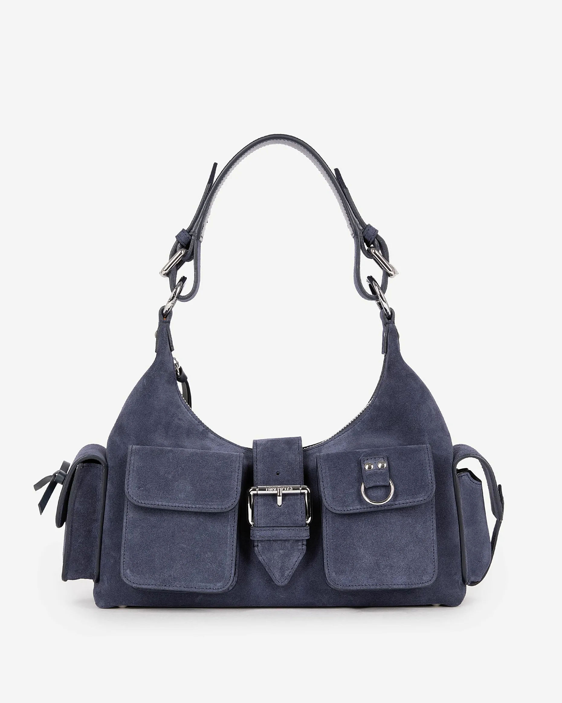 Sac Amelia en cuir suède marine