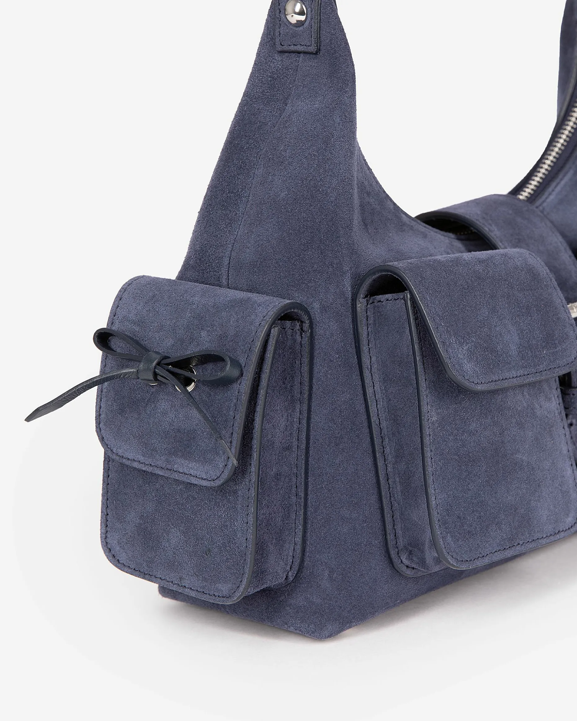 Sac Amelia en cuir suède marine