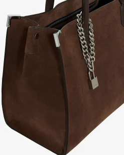 Sac cabas Ming L en suède marron