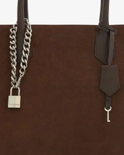 Sac cabas Ming L en suède marron