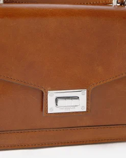 Sac Emily en cuir craquelé cognac