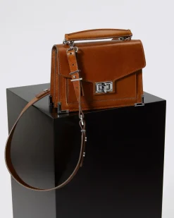 Sac Emily en cuir craquelé cognac