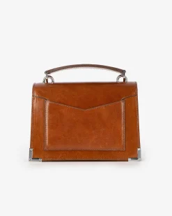 Sac Emily en cuir craquelé cognac