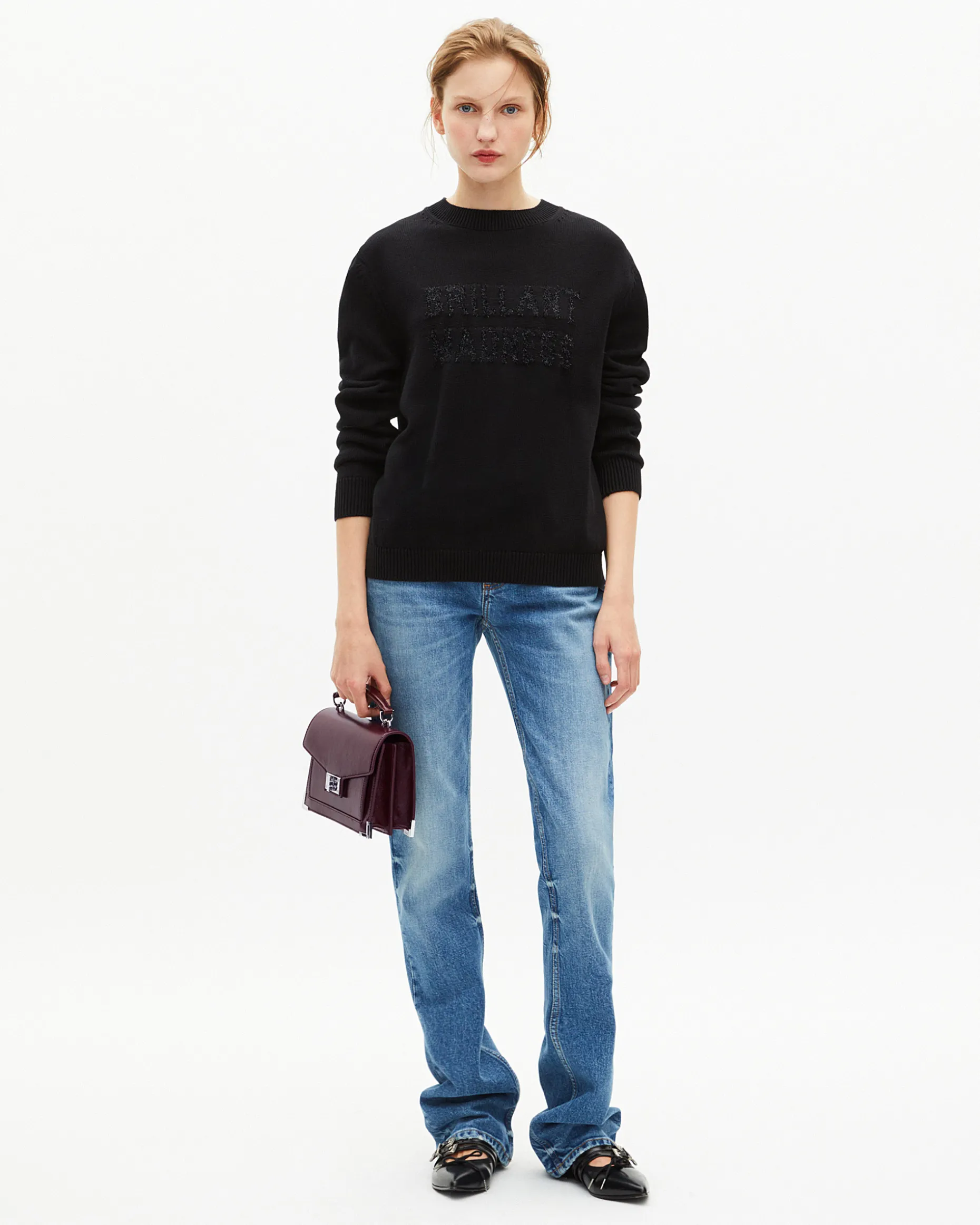 Sac Emily small en cuir craquelé bordeaux