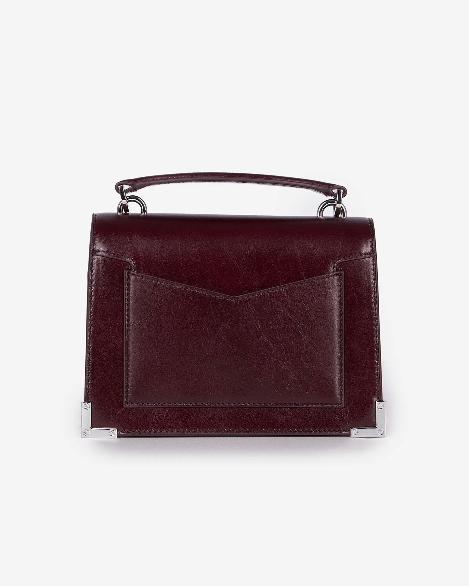 Sac Emily small en cuir craquelé bordeaux