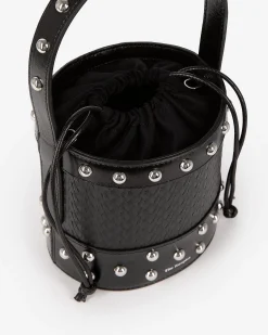 Sac seau à studs noir