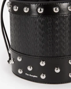 Sac seau à studs noir