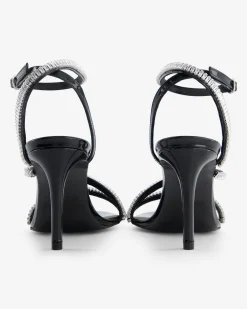 Sandales à talons avec strass noire