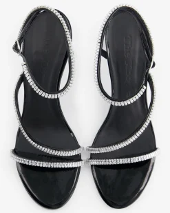 Sandales à talons avec strass noire