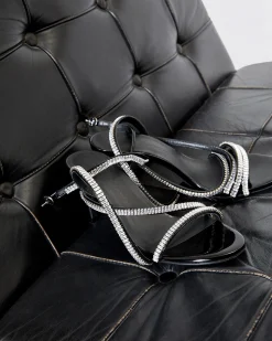 Sandales à talons avec strass noire