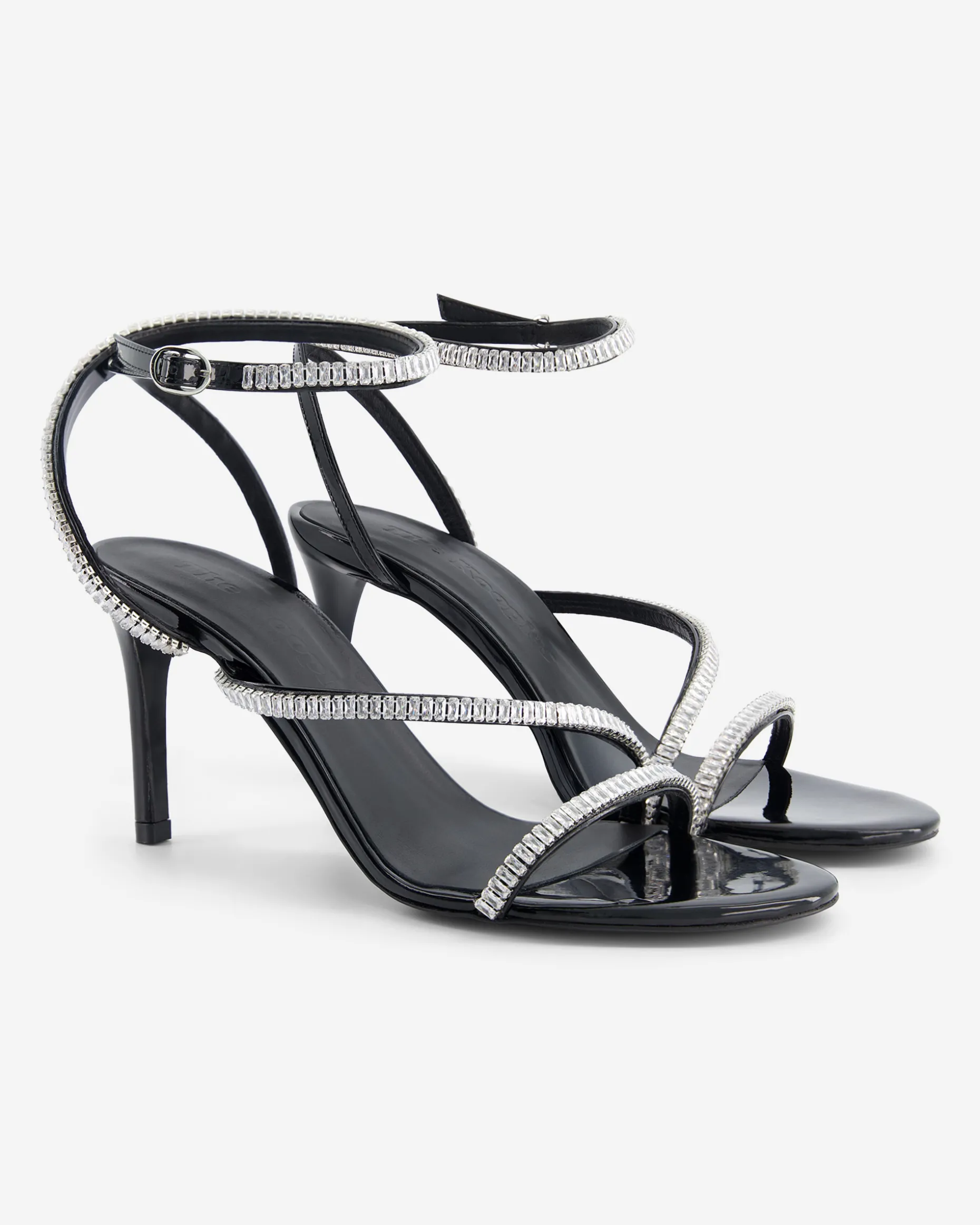 Sandales à talons avec strass noire