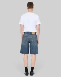Short en denim avec chaîne bleu