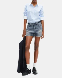 Short en denim bleu