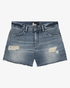 Short en denim bleu