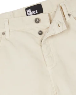 Short en denim à chevron écru