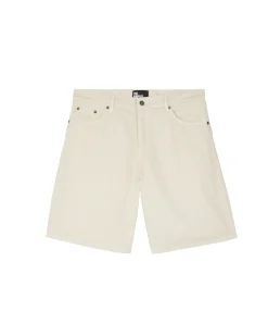 Short en denim à chevron écru