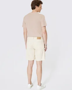 Short en denim à chevron écru