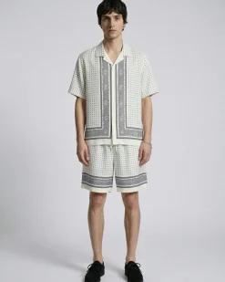 Short imprimé bandana écru