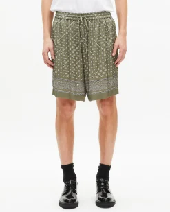 Short imprimé bandana kaki